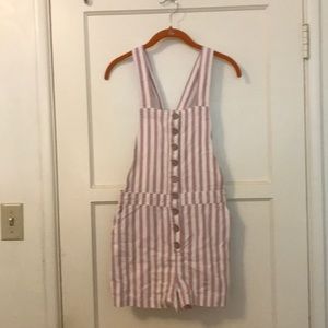 Pink Striped Overalls